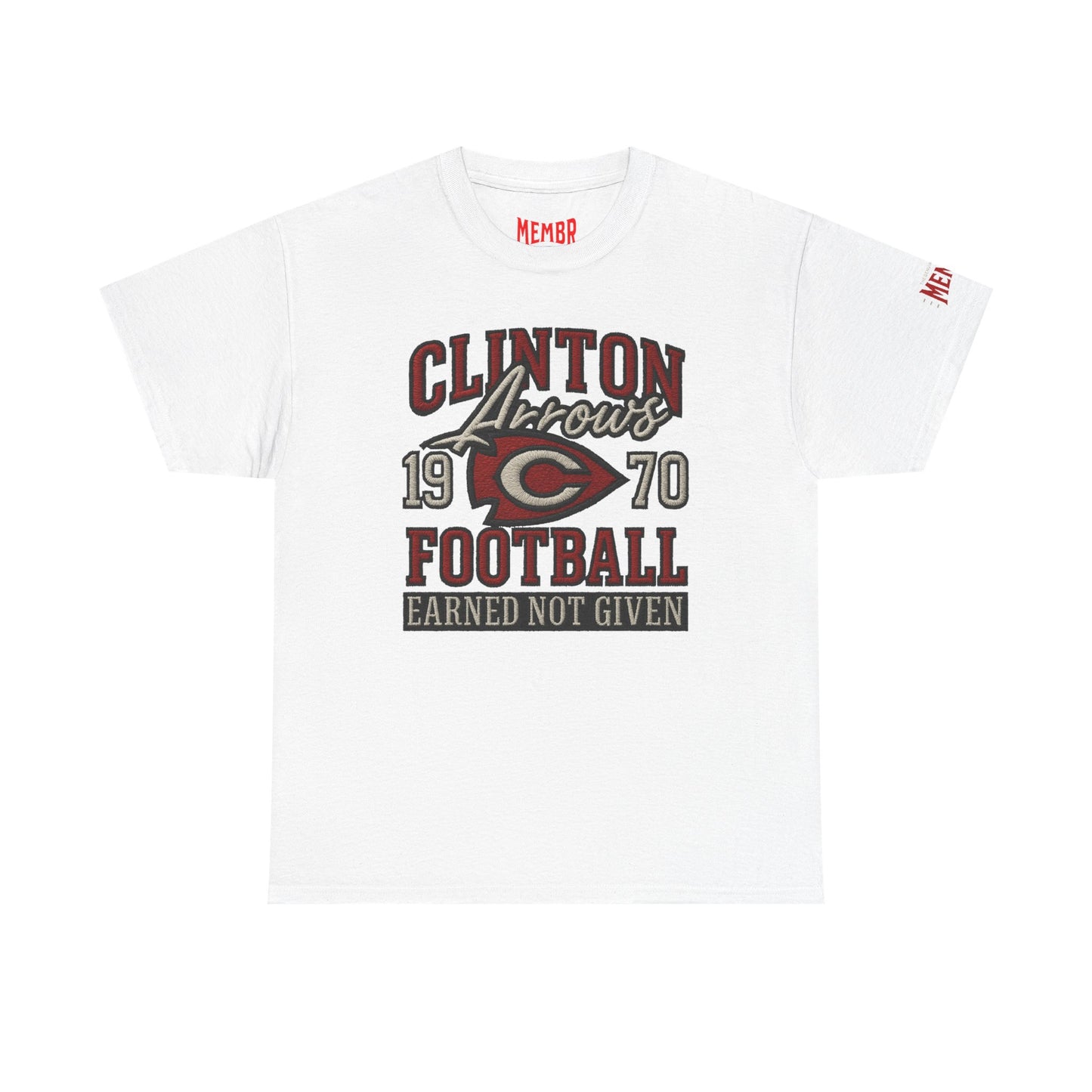 Clinton Football "Earned" Tee (55th Year Homecoming Addition)