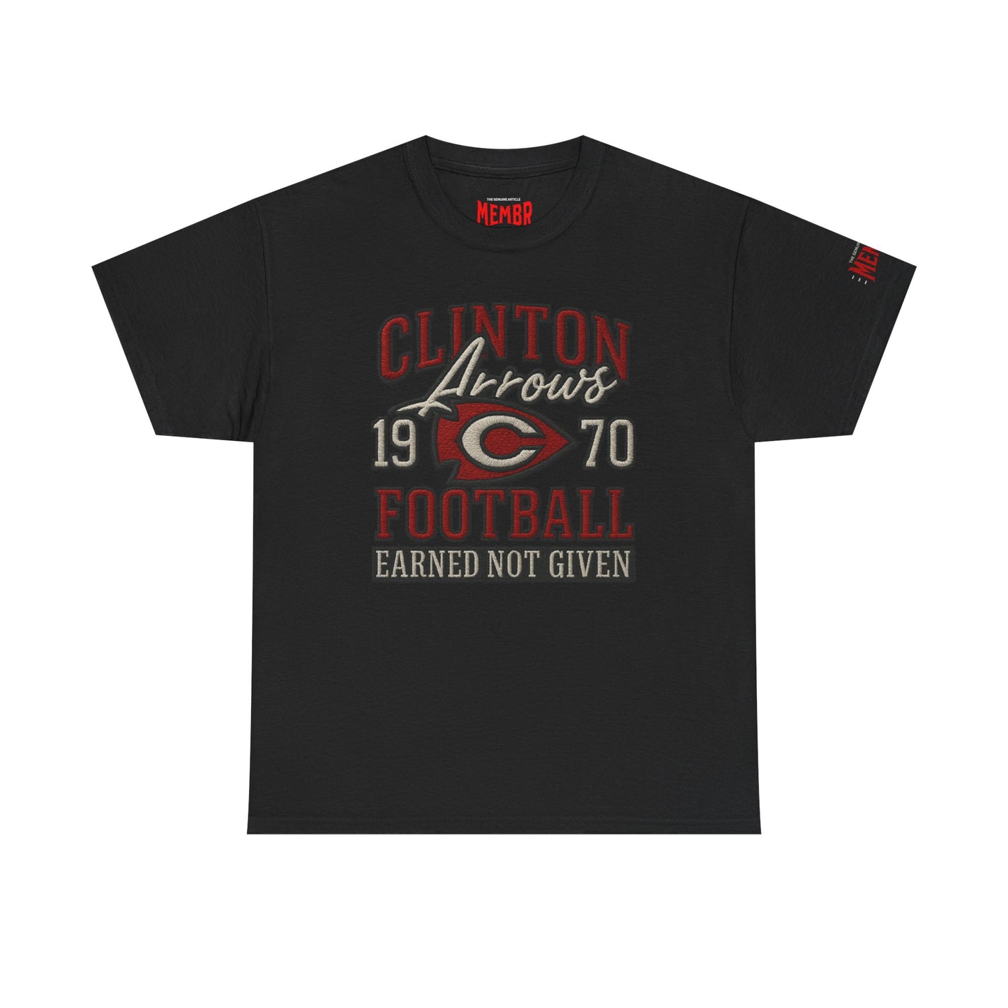 Clinton Football "Earned" Tee (55th Year Homecoming Addition)