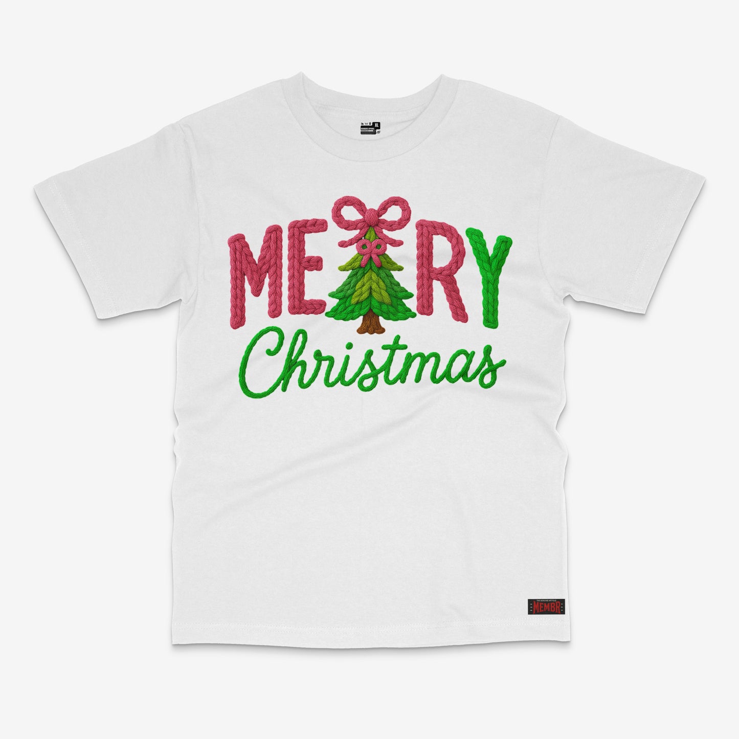 Faux Crochet Merry Christmas Tee