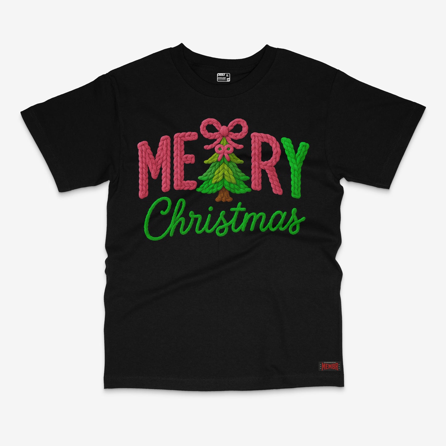 Faux Crochet Merry Christmas Tee